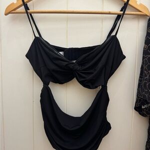Danielle Guizio Black Cutout Bra Top
